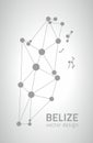 Belize dot grey vector outline polygonal map