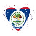 Belize flag in the form of a big heart