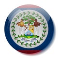 Belize flag glass button vector illustration