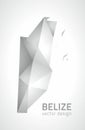 Belize grey vector polygonal map