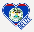 Belize heart flag badge.