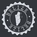 Belize Map Seal. Silhouette Postal Passport Stamp. Round Vector Icon Postmark.