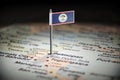 Belize marked with a flag on the map Royalty Free Stock Photo