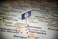 Belize marked with a flag on the map Royalty Free Stock Photo
