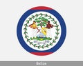 Belize Round Circle Flag. Belizean Circular Button Banner Icon. EPS Vector