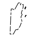 Belize simplified broken outline vector map