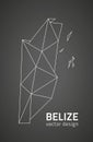 Belize vector contour black map