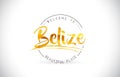 Belize Welcome To Word Text with Handwritten Font and Golden Tex