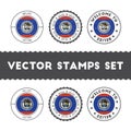 Belizean flag rubber stamps set.