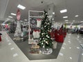 Belk retail store interior holiday decor double walkway view