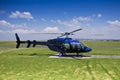 Bell 407 Helicopter - Parked on Helipad Royalty Free Stock Photo