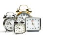 Bell alarm clocks on a white background Royalty Free Stock Photo
