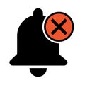 Bell alert icon isolated on white background, black alarm vector illustration symbol, ring web signal Royalty Free Stock Photo