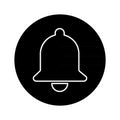 Bell alert icon isolated on white background, black alarm vector illustration symbol, ring web signal Royalty Free Stock Photo