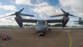 A Bell-Boeing CV-22B Osprey tiltrotor military aircraft