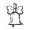 Bell with bow. The vector drawing for the day of knowledge Royalty Free Stock Photo