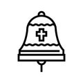 bell christianity line icon vector illustration