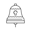 bell christianity line icon vector illustration