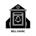 bell churc icon, black vector sign with editable strokes, concept illustration Royalty Free Stock Photo
