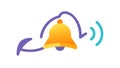 Bell with Circular Arrows Icon: Recurrence Notification, vector design Generative AI Royalty Free Stock Photo