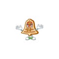 Bell cookies mascot cartoon character style making silent gesture