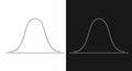 Bell curve graph. Gaussian or normal distribution graph. Probability theory mathematical function. Infographic, Giving, Parabola,