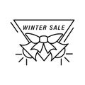 Bell decoration triangle icon. Simple line, outline vector elements of winter sale icons for ui and ux, website or mobile Royalty Free Stock Photo
