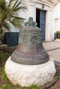 Bell donated by parishioners in courtyard of Greek Orthodox mona Royalty Free Stock Photo
