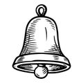 A bell is drawn in black and white Royalty Free Stock Photo