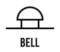 Bell electronic component, vector icon flat design concept. Electricity physics scheme for education Royalty Free Stock Photo