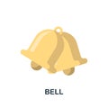 Bell flat icon. Colored element sign from christmas collection. Flat Bell icon sign for web design, infographics and Royalty Free Stock Photo