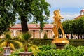 Bell fountain with statue \