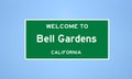 Bell Gardens, California city limit sign. Town sign from the USA Royalty Free Stock Photo