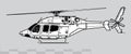 Bell 429 GlobalRanger. Vector drawing of light utility helicopter. Royalty Free Stock Photo