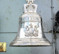 Bell of HMS Belfast museum on Thames river