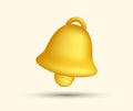 Bell icon 3D style, related to notification Royalty Free Stock Photo