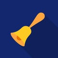 Bell icon flat. Single education icon from the big school, university flat. Royalty Free Stock Photo