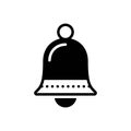 Black solid icon for Bell, notification and school Royalty Free Stock Photo