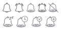 Notification bells icon. Incoming inbox message, new message, ringing bell, alarm alert. Royalty Free Stock Photo