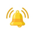 Bell icon with solid and flat color design. Royalty Free Stock Photo