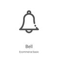 bell icon vector from ecommerce basic collection. Thin line bell outline icon vector illustration. Linear symbol for use on web