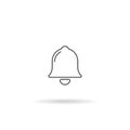 bell icon. vector outline flat style symbol isolated on white