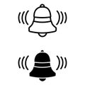 Bell icon vector set. Notification illustration sign collection. alarm symbol. buzzer logo.