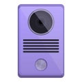 Bell intercom icon cartoon vector. Door system