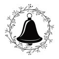 Bell and leaves crown design Royalty Free Stock Photo