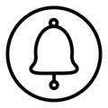 Bell line icon. Handbell vector illustration isolated on white. Alarm outline style design, designed for web and app