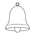 Bell line icon. Outline vector illustration isolated on white background. Coloring book for children