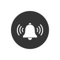 Bell linear vector icon on white vector illustration flat style