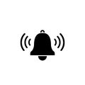 Bell linear vector icon on white. Vector illustration