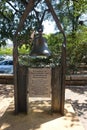 A Bell momument honoring historically black businesses in Durham, NC